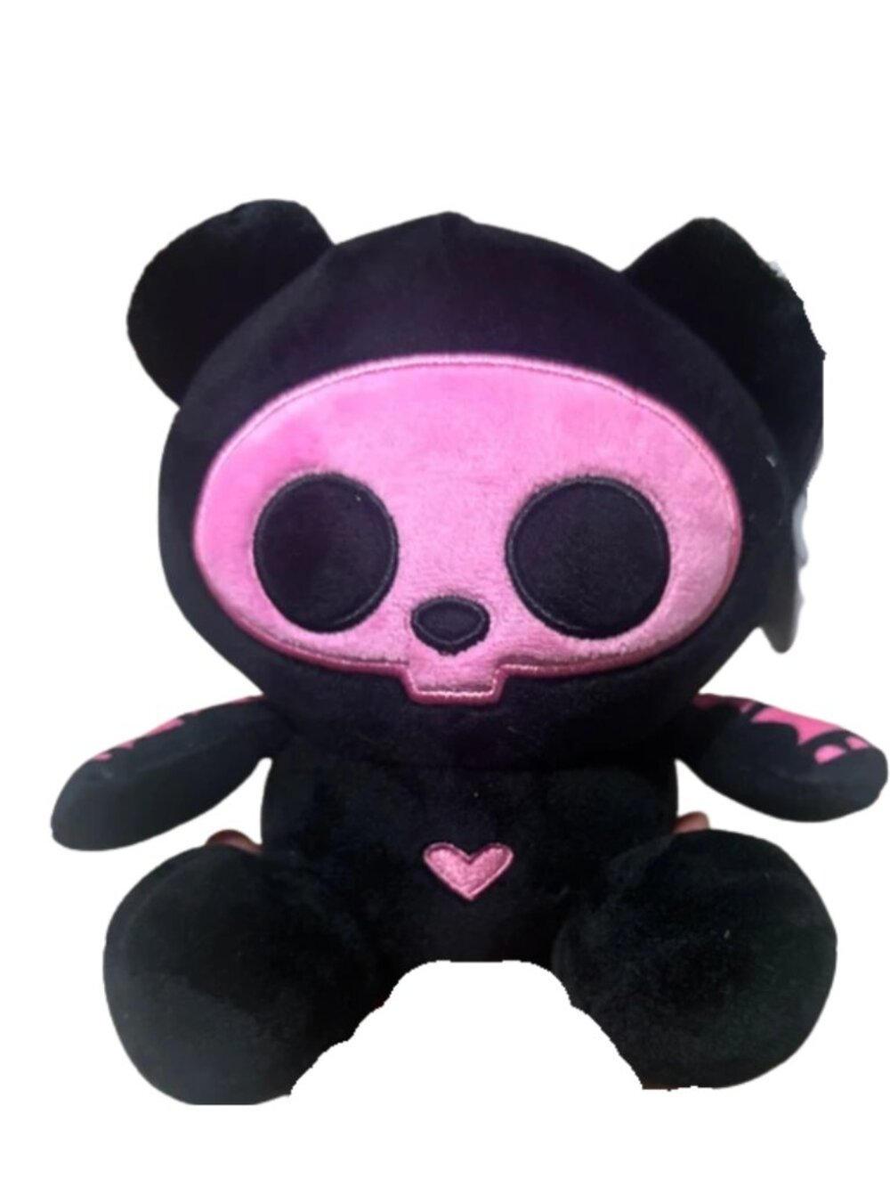 Skelanimals Pink Black Plush Bear Stuffed Animal Toy NWT New